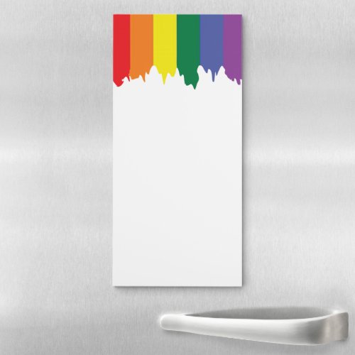 LGBT Gay Pride Rainbow Running Paint Magnetic Notepad