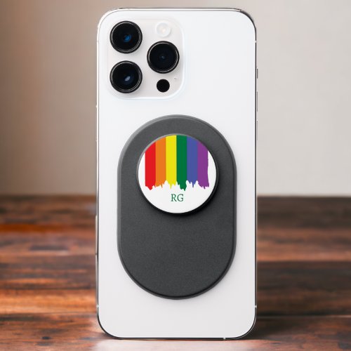LGBT Gay Pride Rainbow Running Paint PopSocket