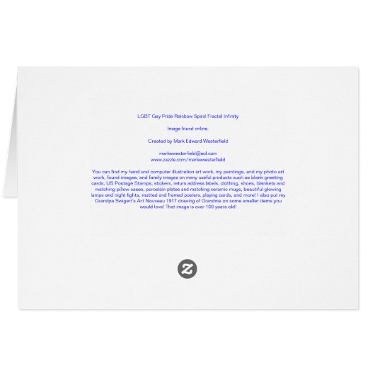 LGBT Gay Pride Rainbow Spiral Fractal Infinity (Back Horizontal)