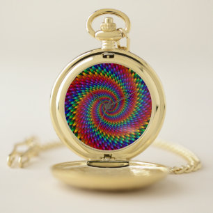 LGBT Gay Pride Rainbow Spiral Fractal Infinity! Pocket Watch