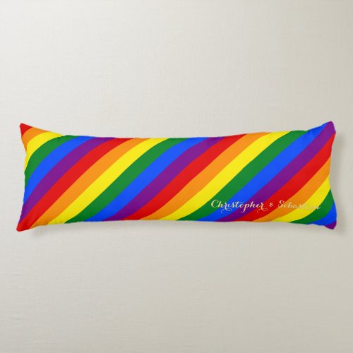 LGBT Gay Pride Rainbow Stripes Colorful Flag LGBTQ Body Pillow