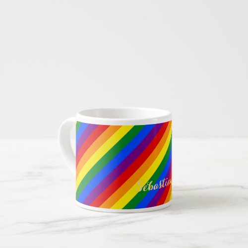 LGBT Gay Pride Rainbow Stripes Colorful Flag LGBTQ Espresso Cup