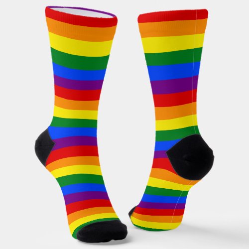 LGBT Gay Pride Rainbow Stripes Colorful Monogram Socks