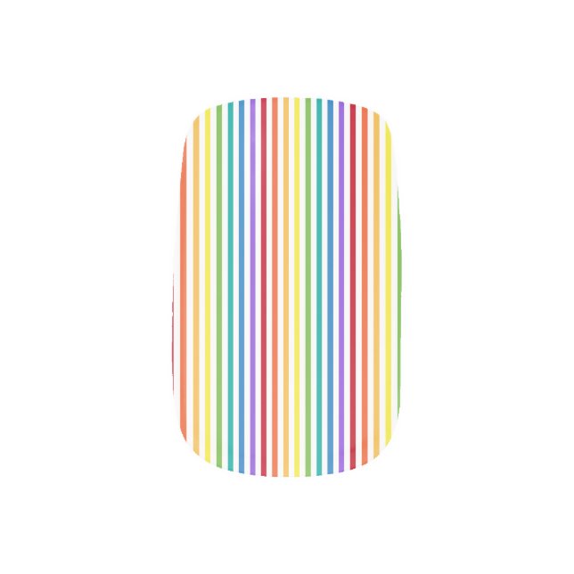 LGBT Gay Pride Rainbow Stripes Minx Nail Art (Right Thumb)
