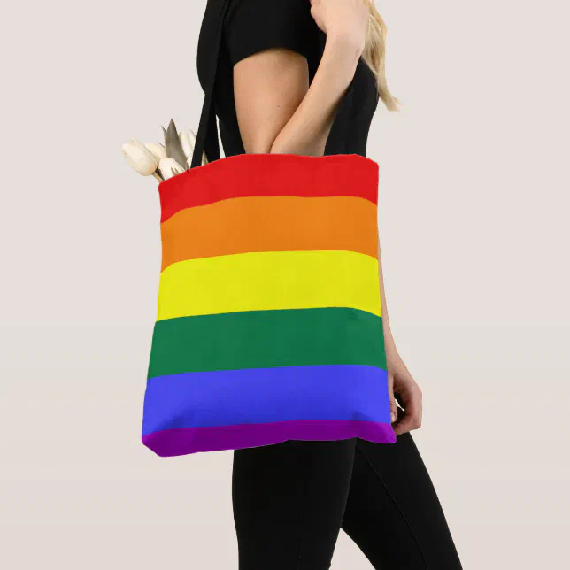 Rainbow Tote Bag LGBT Pride Flag Shopping Shoulder Bags 100% 