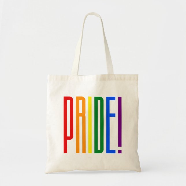LGBT Gay Pride Rainbow Typography LGBTQ Support Tote Bag (Front)