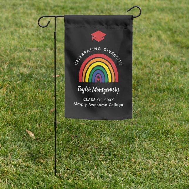 LGBT Gay Pride Year College High School Diversity Garden Flag (In SItu)