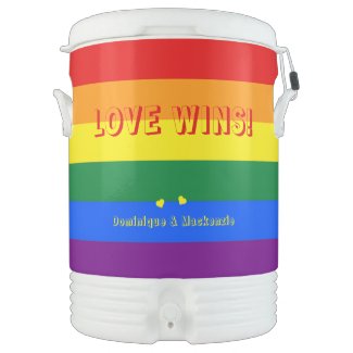 LGBT Gay Queer Pride Month Rainbow Flag Love Wins Beverage Cooler