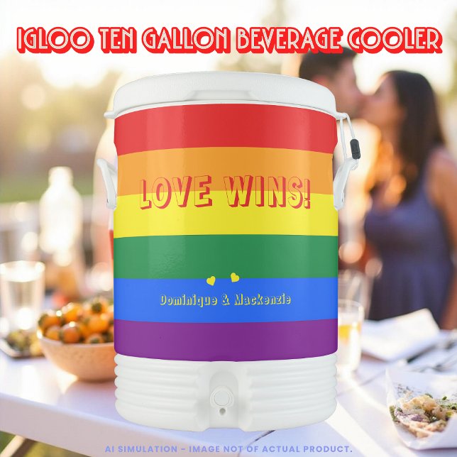 LGBT Gay Queer Pride Month Rainbow Flag Love Wins  Beverage Cooler (Creator Uploaded)