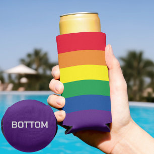 LGBT Gay Rainbow Pride Flag Personalized Seltzer Can Cooler
