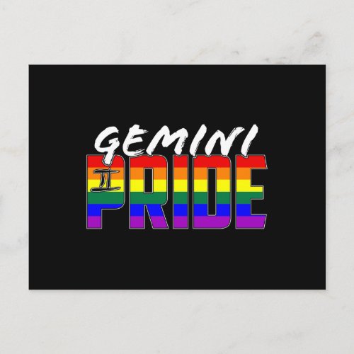 LGBT Gemini Pride Flag Zodiac Sign Postcard