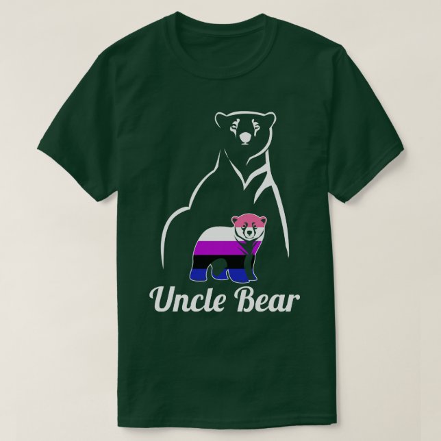 LGBT Genderfluid Uncle Bear Genderfluid Pride Flag T-Shirt (Design Front)