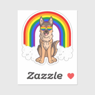LGBT German Shepherd Dog Gay Pride Rainbow LGBTQ Sticker