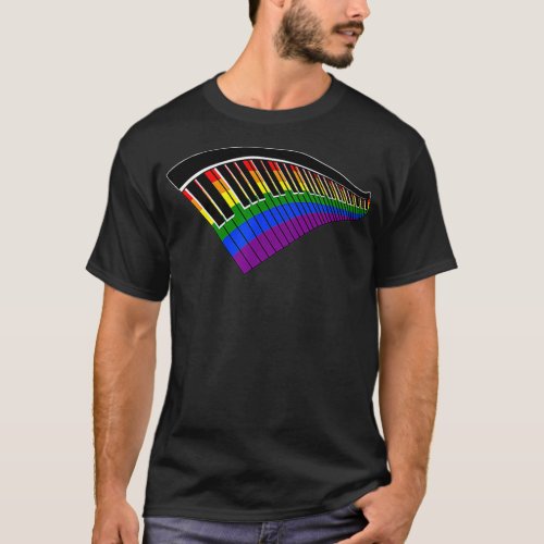 LGBT Gifts Gay Lesbian Pride Music Lovers Piano Ke T_Shirt