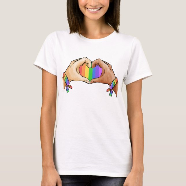LGBT Girl Heart T-Shirt (Front)