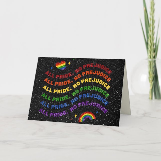 LGBT Glitter All Pride No Prejudice Card (Front)