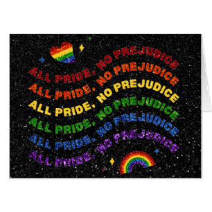 LGBT Glitter All Pride No Prejudice Card