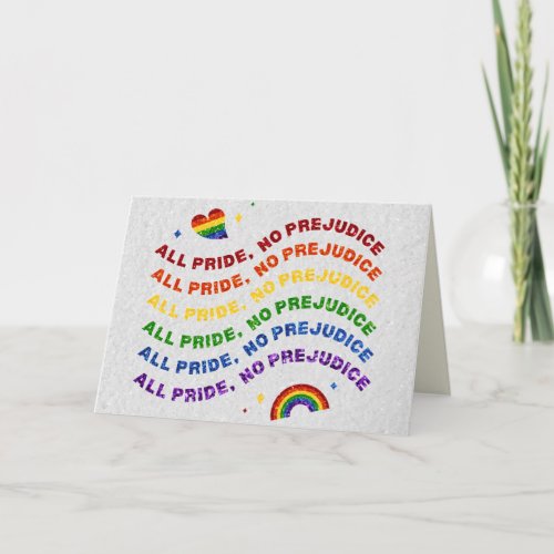 LGBT Glitter All Pride No Prejudice Card