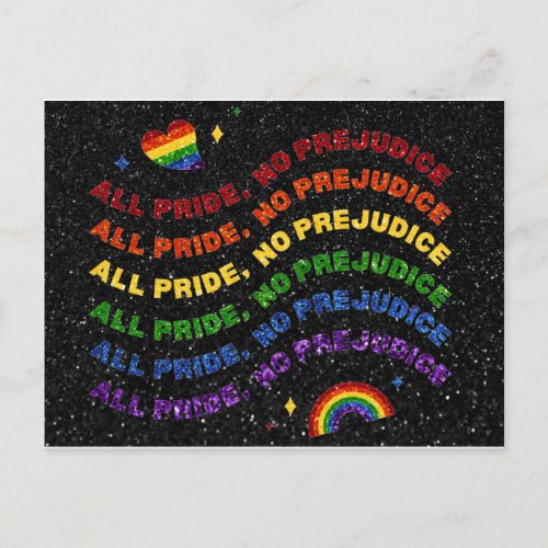 LGBT Glitter All Pride No Prejudice Card