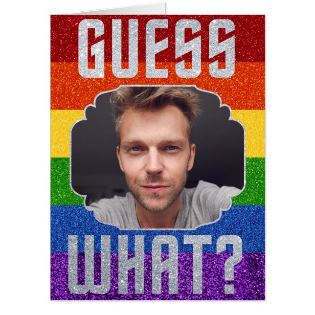LGBT Glitter Coming Out Photo Card (Front)