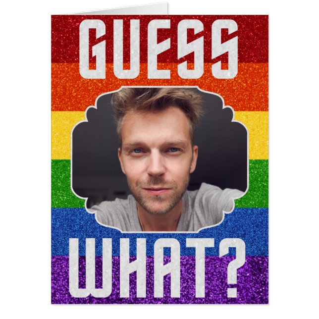 LGBT Glitter Coming Out Photo Card (Front)