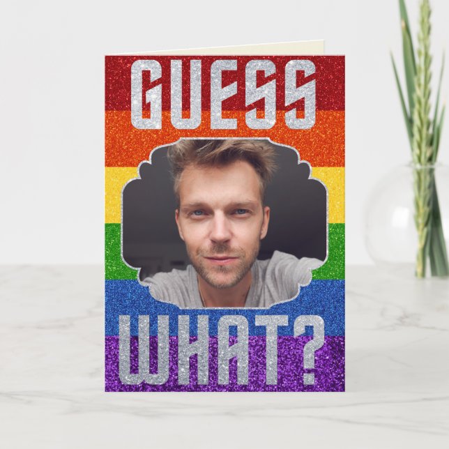 LGBT Glitter Coming Out Photo Card (Front)