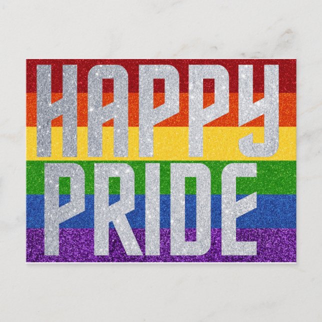 LGBT Glitter Happy Pride Card (Front)