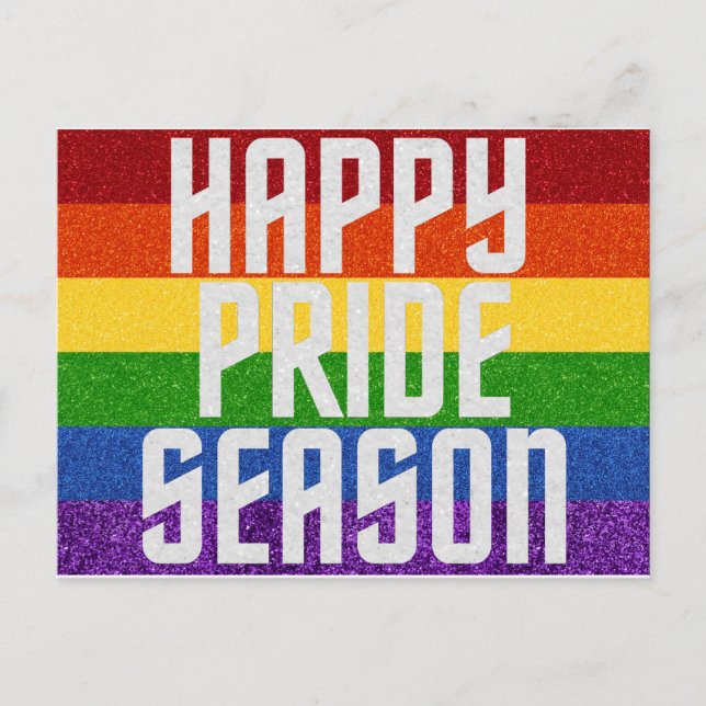 LGBT Glitter Happy Pride Season Card (Front)