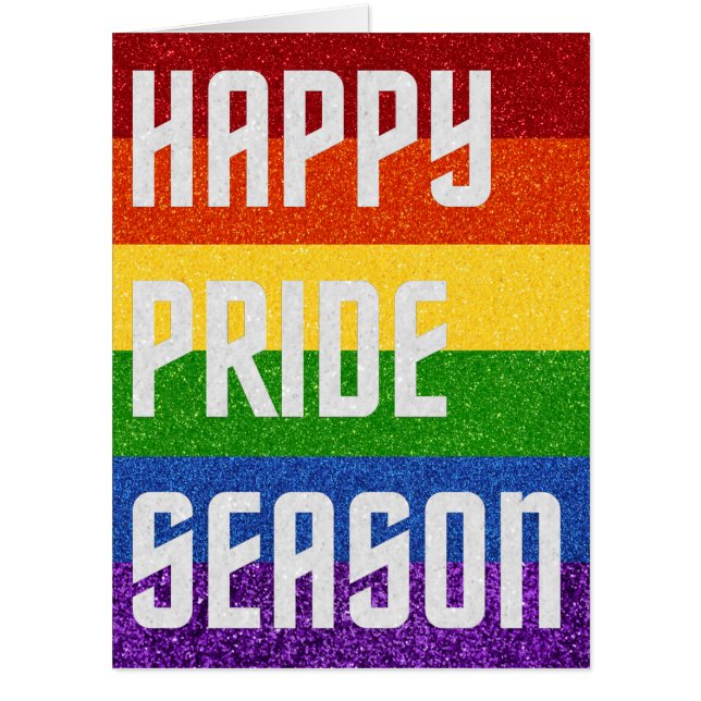 LGBT Glitter Happy Pride Season Card (Front)