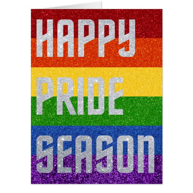 LGBT Glitter Happy Pride Season Card (Front)
