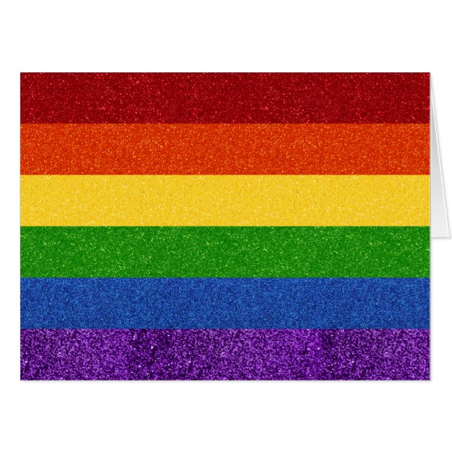 LGBT Glitter Pride Flag Card (Front Horizontal)