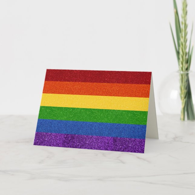 LGBT Glitter Pride Flag Card (Front)
