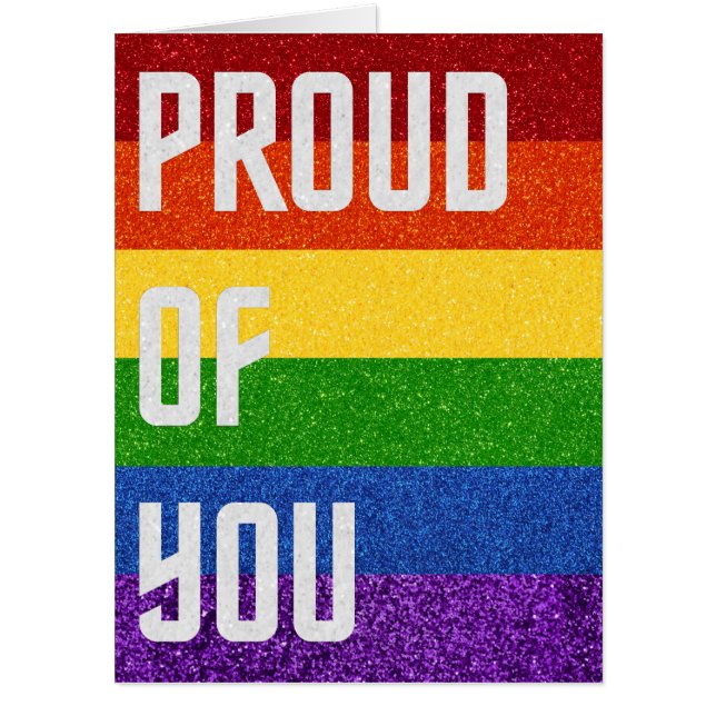 LGBT Glitter Proud Of You Card (Front)