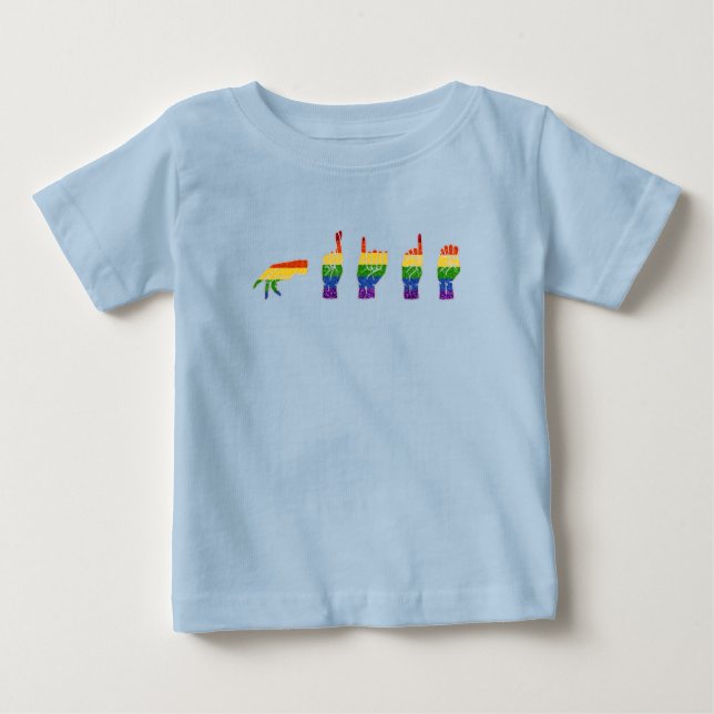 LGBT Glitter Rainbow ASL Pride Baby T-Shirt (Front)