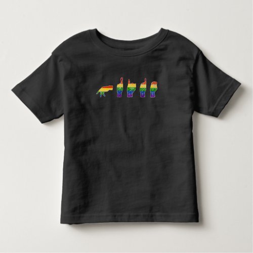 LGBT Glitter Rainbow ASL Pride Toddler T_shirt