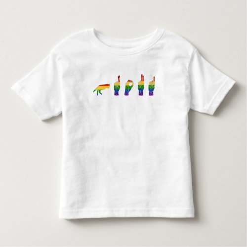 LGBT Glitter Rainbow ASL Proud Toddler T_shirt