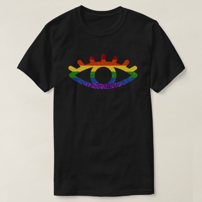 LGBT Glitter Rainbow Eye T-Shirt (Design Front)