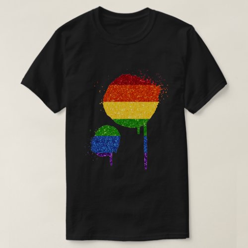 LGBT Glitter Rainbow Paint Splat T_Shirt