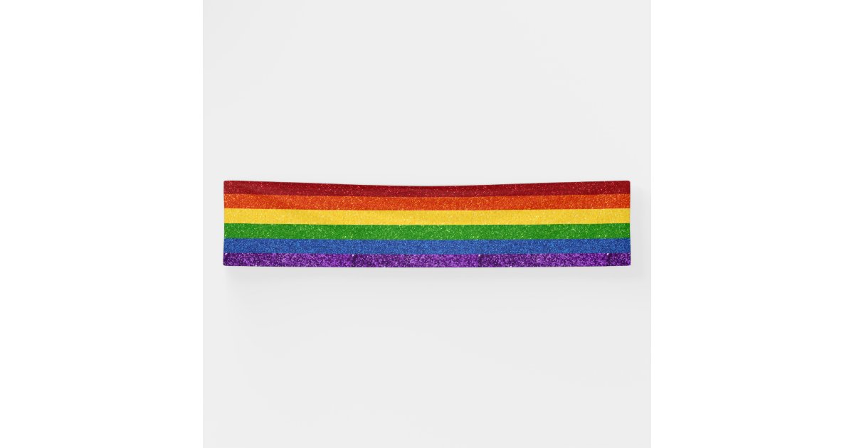 LGBT Glitter Rainbow Pride Flag Banner | Zazzle