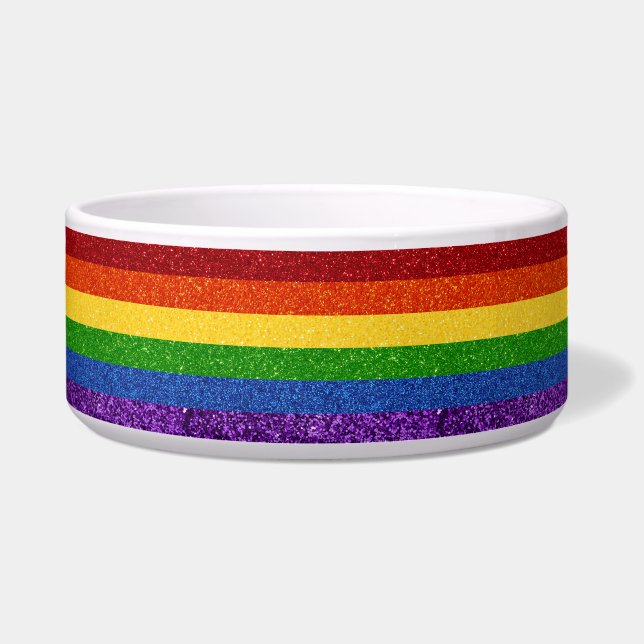 LGBT Glitter Rainbow Pride Flag Bowl (Front)