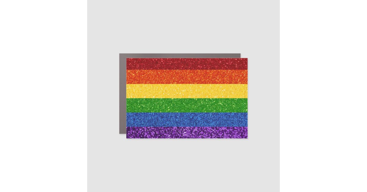 LGBT Glitter Rainbow Pride Flag Car Magnet | Zazzle