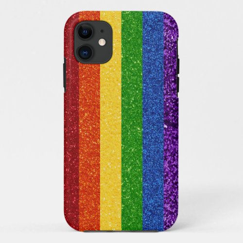 LGBT Glitter Rainbow Pride Flag iPhone 11 Case