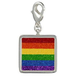 LGBT Glitter Rainbow Pride Flag Charm
