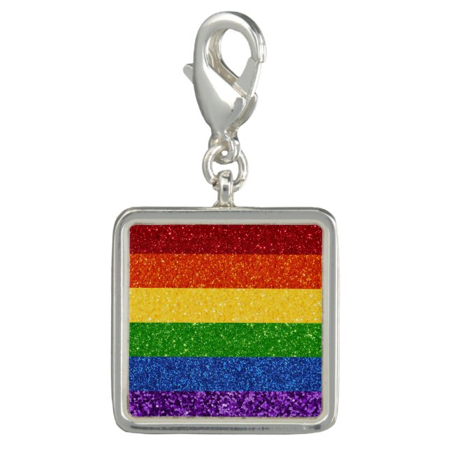 LGBT Glitter Rainbow Pride Flag Charm (Front)
