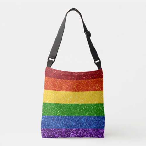 LGBT Glitter Rainbow Pride Flag Crossbody Bag