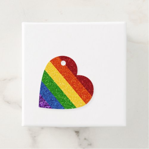 LGBT Glitter Rainbow Pride Flag Favor Tags