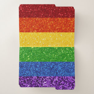 LGBT Glitter Rainbow Pride Flag File Folder