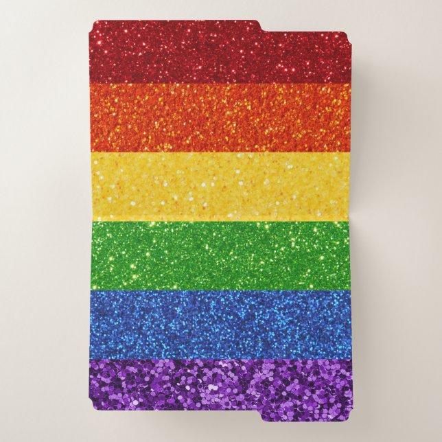 LGBT Glitter Rainbow Pride Flag File Folder (Inside Left)