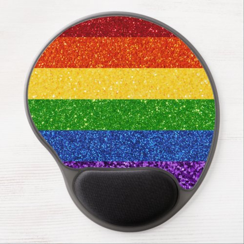 LGBT Glitter Rainbow Pride Flag Gel Mouse Pad