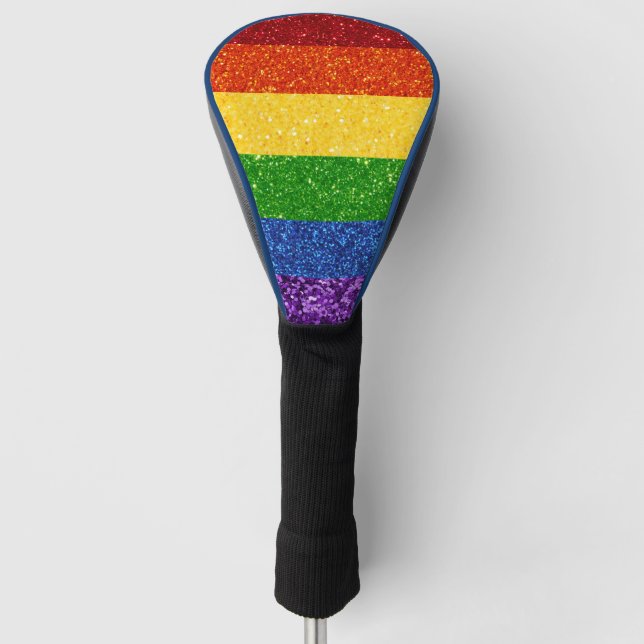 LGBT Glitter Rainbow Pride Flag Golf Head Cover (Front)